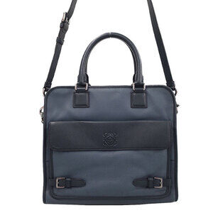 LOEWE Cruz Leather Shoulder Bag Blue